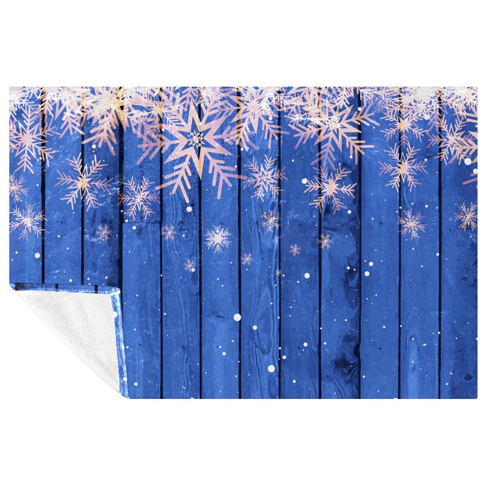 Couverture douce et chaude pour pique-nique et camping design bois bleu