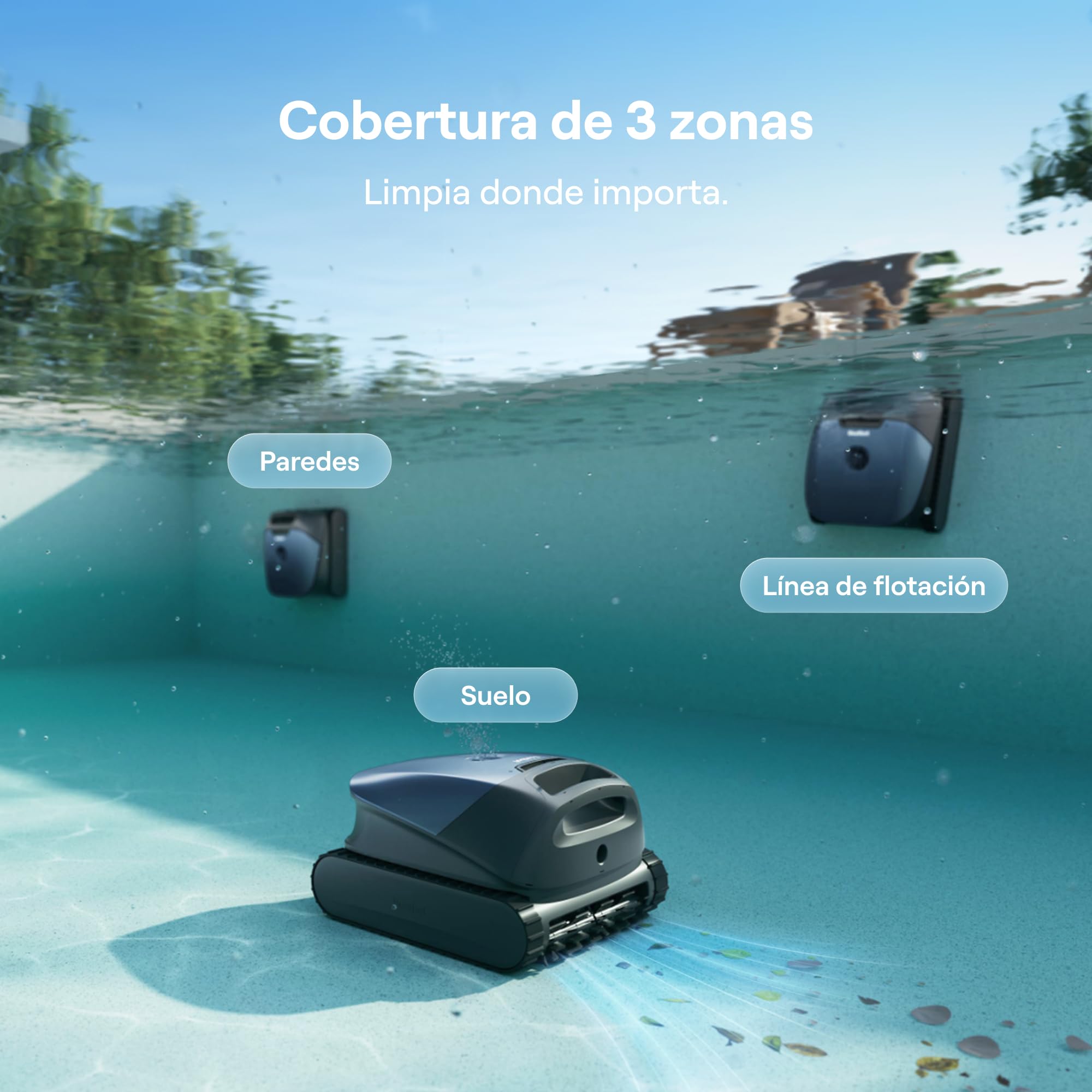 (2026 Nuevo) Beatbot Sora 10 Robot Piscina limpiafondos y Paredes, Plataformas y línea de flotación, 25700 LPH, Estacionamiento línea flotación, 5l residuos,Controllo App,Piscinas enterradas/elevadas — view 2