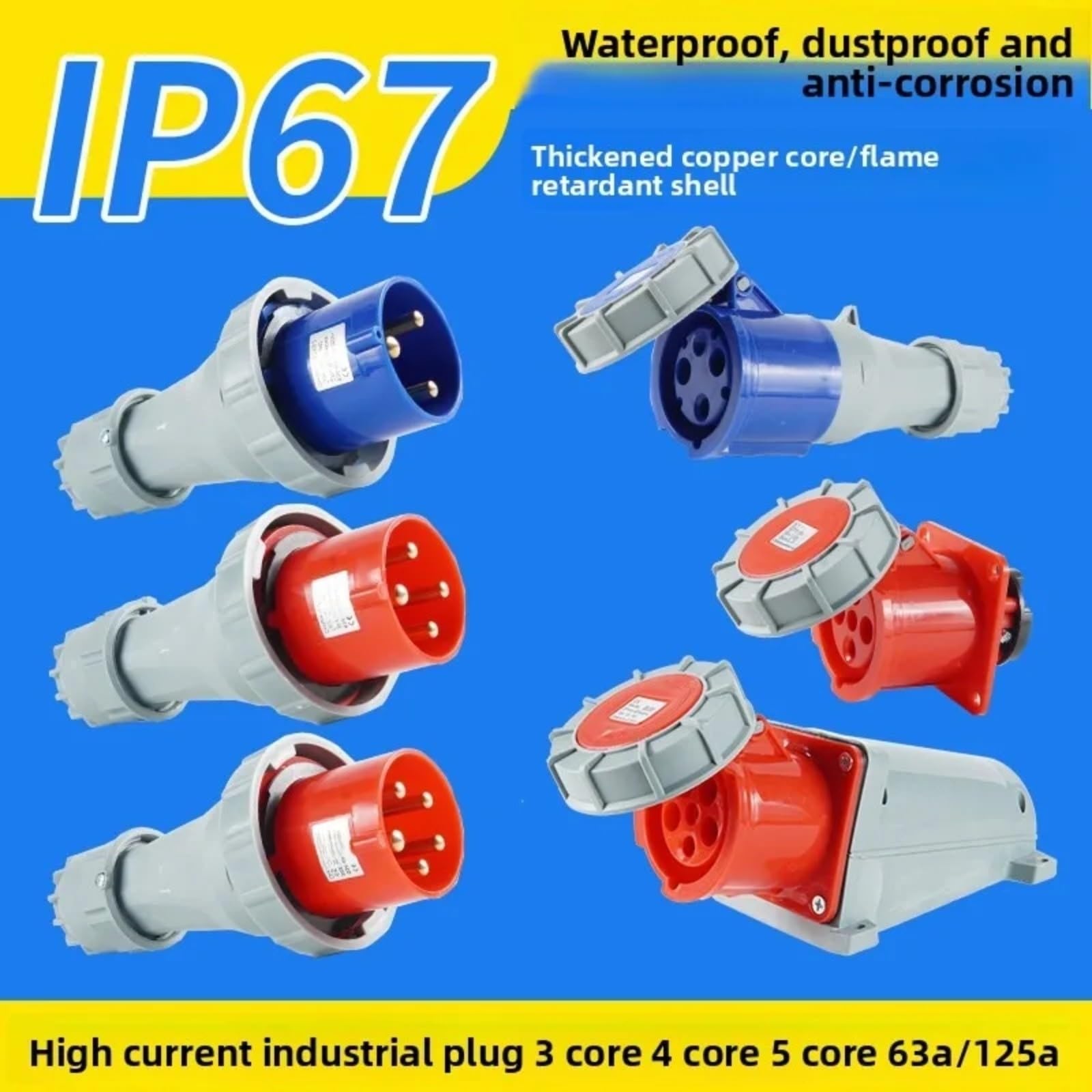 63A Industrie-Luftfahrt-Steckdosen IP67