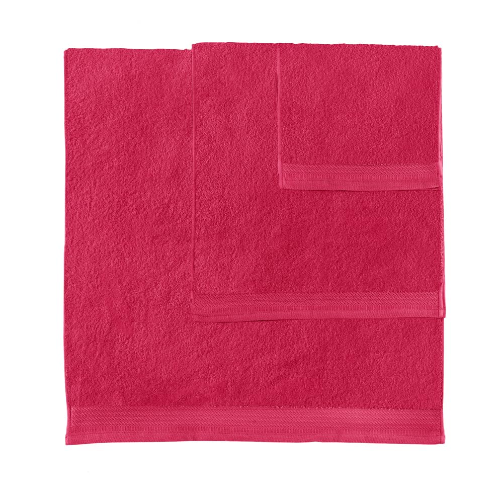RIZO Top Towel - Set of 1 Shower Towel - Bath Towels - 100% Combed Cotton - 600 g/m2 - Measure 70 x 140 cm - Fuchsia - Image 3