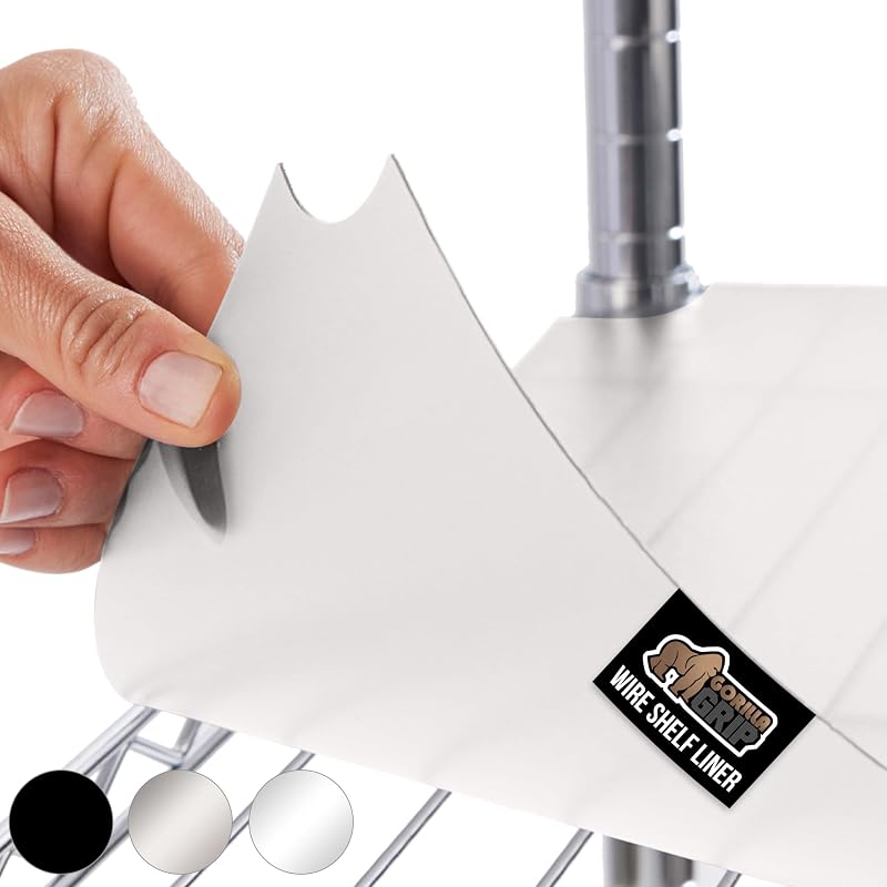 GORILLA GRIP ShelfGuard Revestimiento de alambre para estantes, juego de 4, 14x36 transparente | Compatible con estantería Amazon Basics, resistente al agua para organizar estantes de metal, garaje, despensa, armario