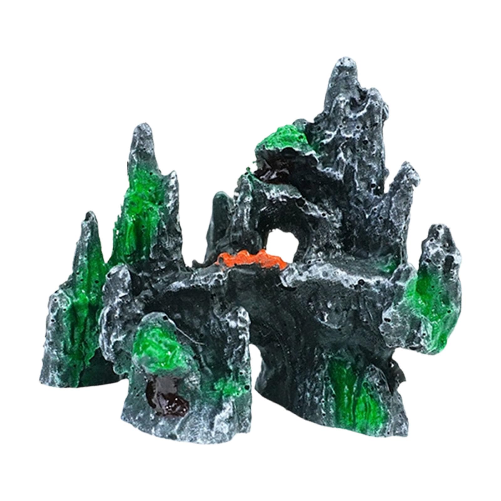 Kaeltsyn Resins Fish Tanks Accessories Miniature Rock Mountain Sculpture for Aquariums Landscaping Model Decoration Ornament Aquarium Decoration