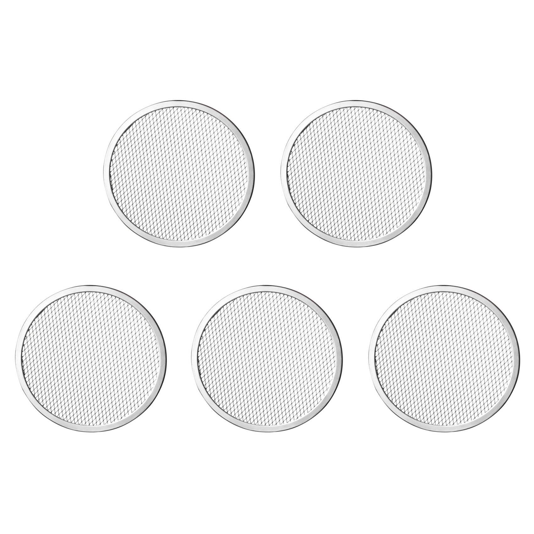 Vjsujehgy 5pcs 11inch Aluminum Seamless Rim Pizza Baking Screen - Perfect Crisp, Enhanced Airflow
