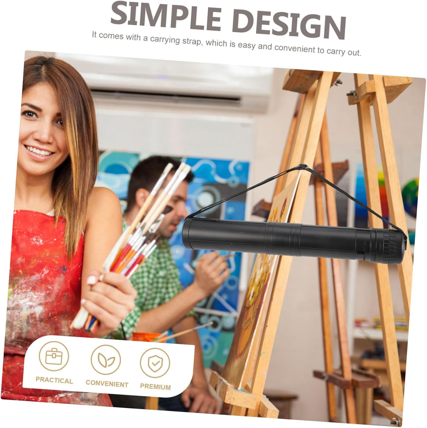 DOITOOL Retractable Drawing Storage Tube Telescopic Poster Carrier for Artists Designers Durable Artwork Transport for Posters Blueprints Documents Safe Practical Storage