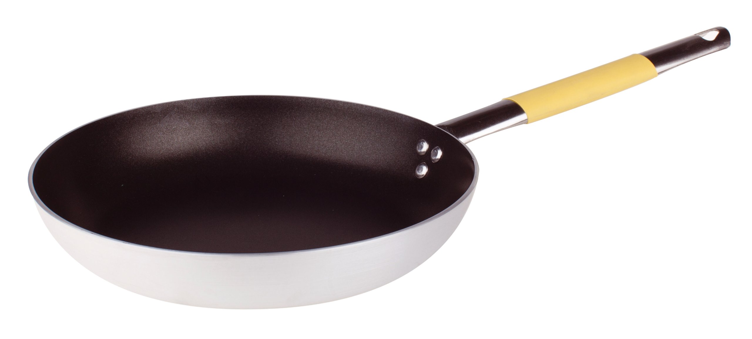 Poêle évasée basse Pentole Agnelli manche tubulaire acier inoxydable jaune 32 cm