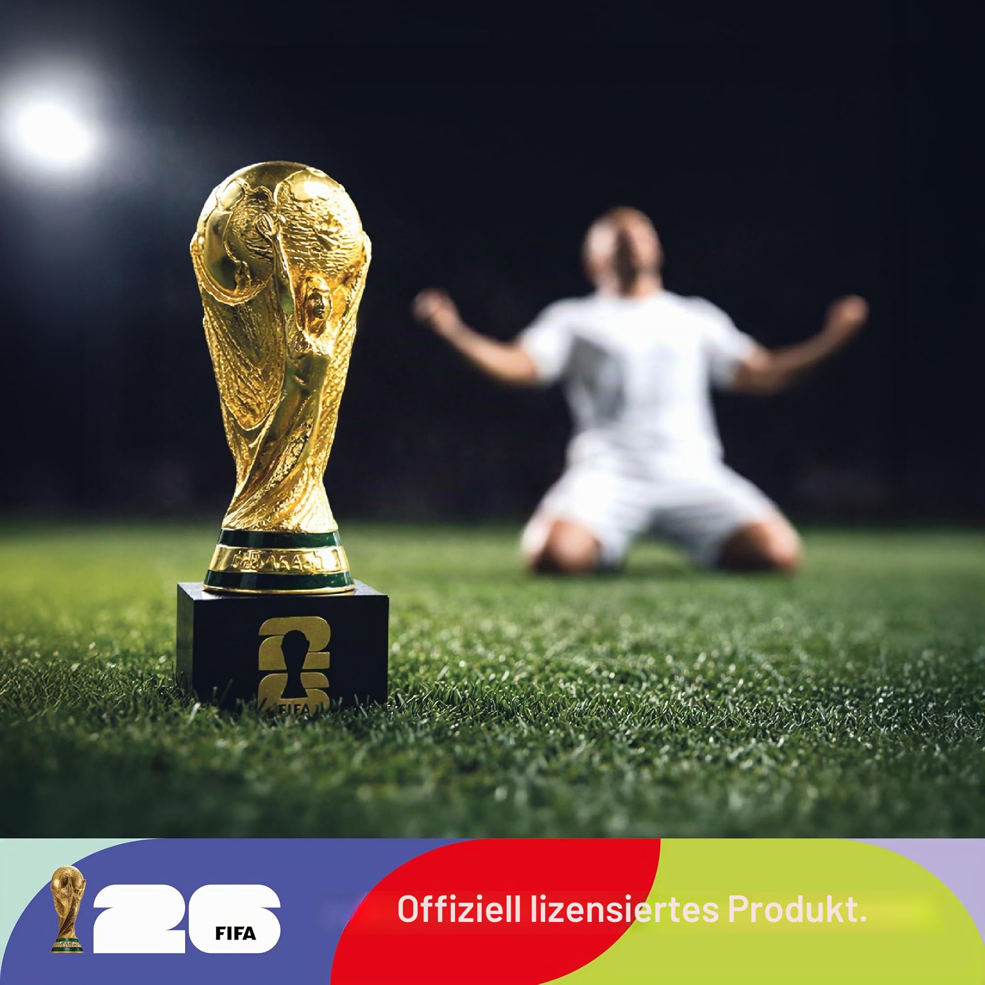 Nachbildung der 3D-Trophäe, 70 mm, mit Sockel, offiziell lizenziert für die FIFA Weltmeisterschaft 2026