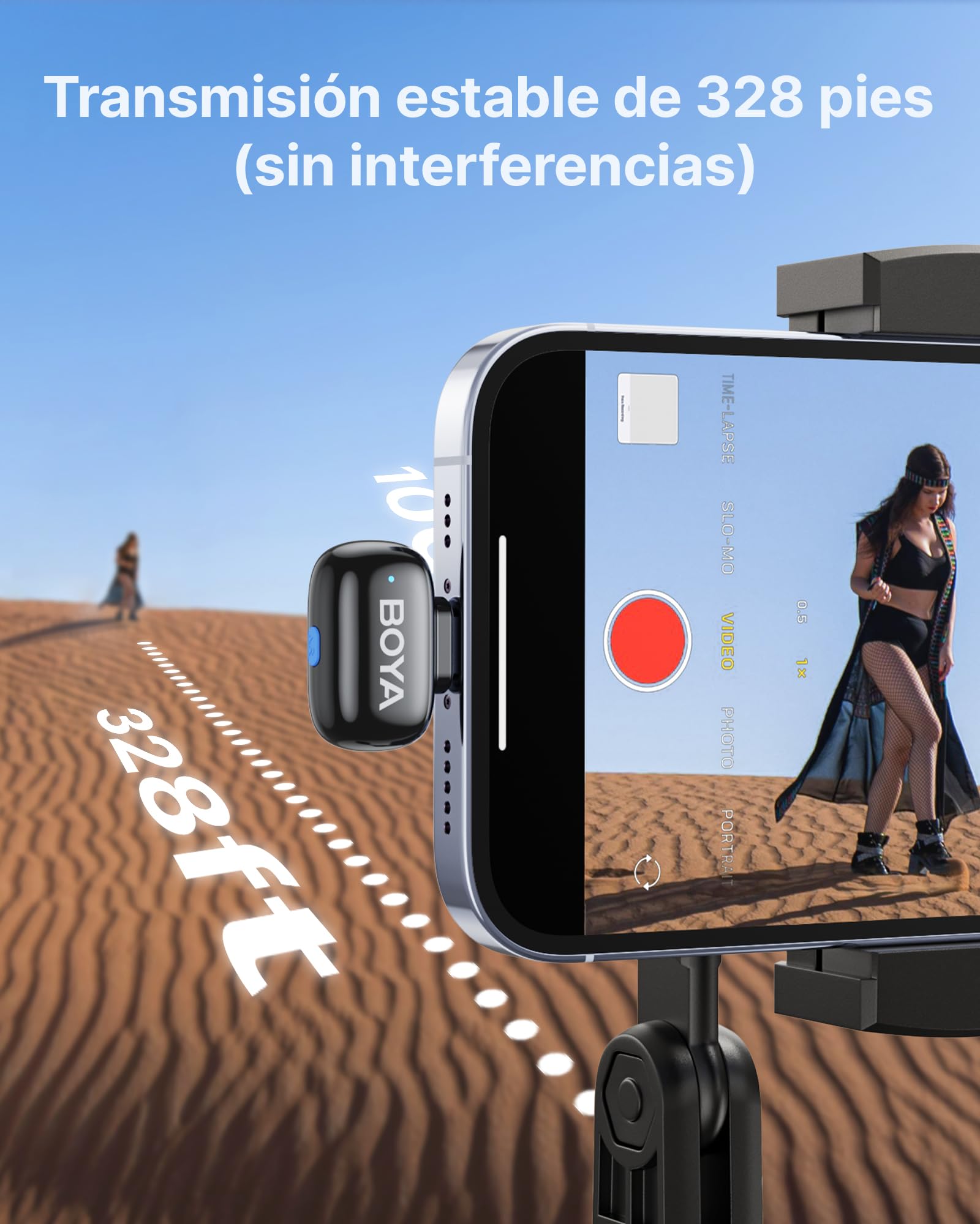BOYA Mini 2 Microfono Inalambrico (2TX+1 USB-C RX) para iPhone 15/16/17, Microfono Movil Android, 48 kHz/24 bit, 5g Ultraligero, Cancelación de Ruido, 30h, Micrófono Solapa para Streaming, Vlogging