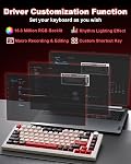 Y75 Wireless Mechanical Keyboard,75% Hot Swappable Custom Keyboard with Knob,RGB Backlit, PBT Keycaps,2.4GHz/USB-C/BT5.0 Mechanical Gaming Keyboards(White&Red,Milk Switch)