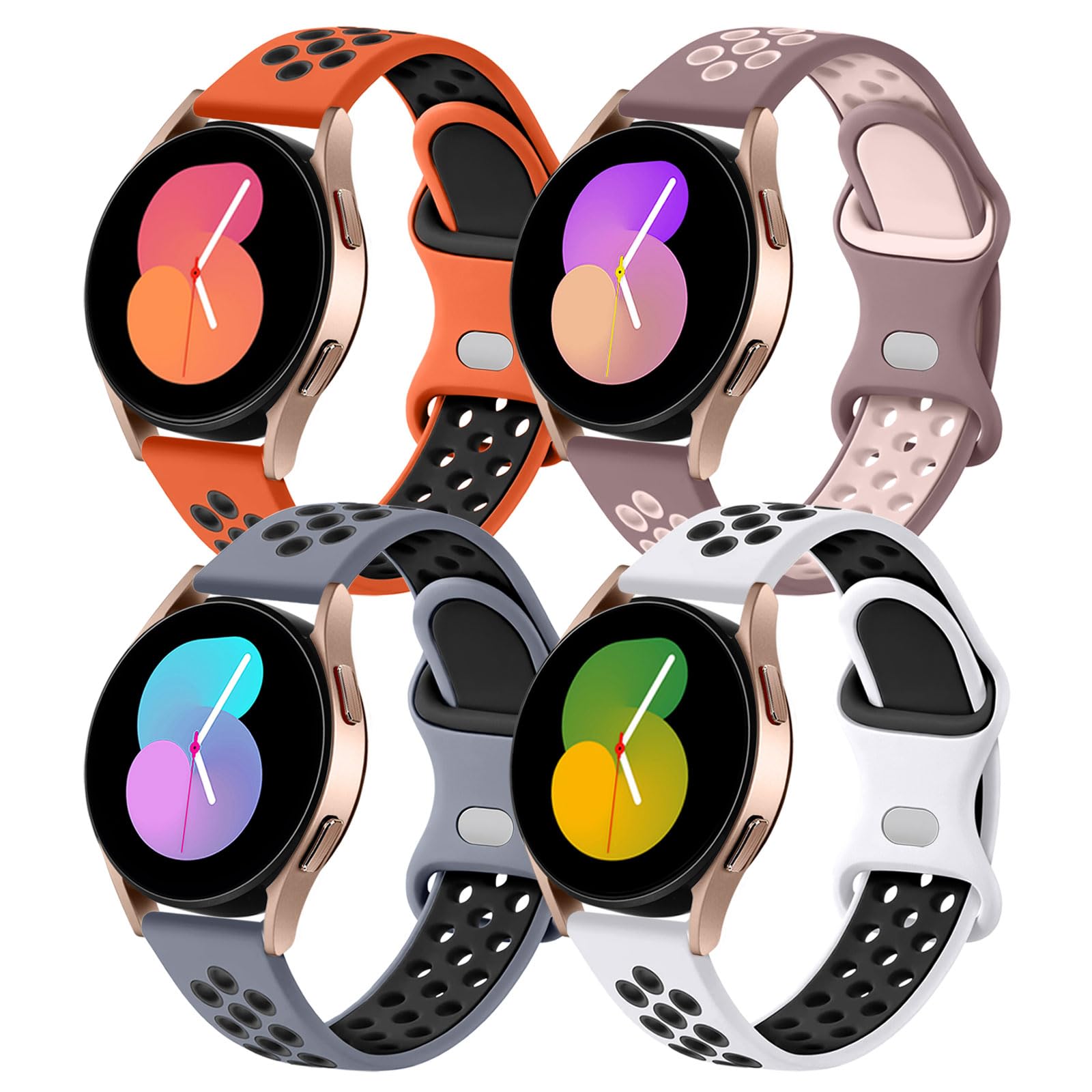 Lerobo 4 Pack Bands Compatible with Galaxy Watch 7 6 5 4 Band 40mm 44mm/Galaxy Watch 6 4 Classic 43mm 47mm 46mm 42mm/Watch 5 pro 45mm,Active 2 Band, 20mm Watch Band Soft Silicone Sport Band Women Men — Amazon image 26