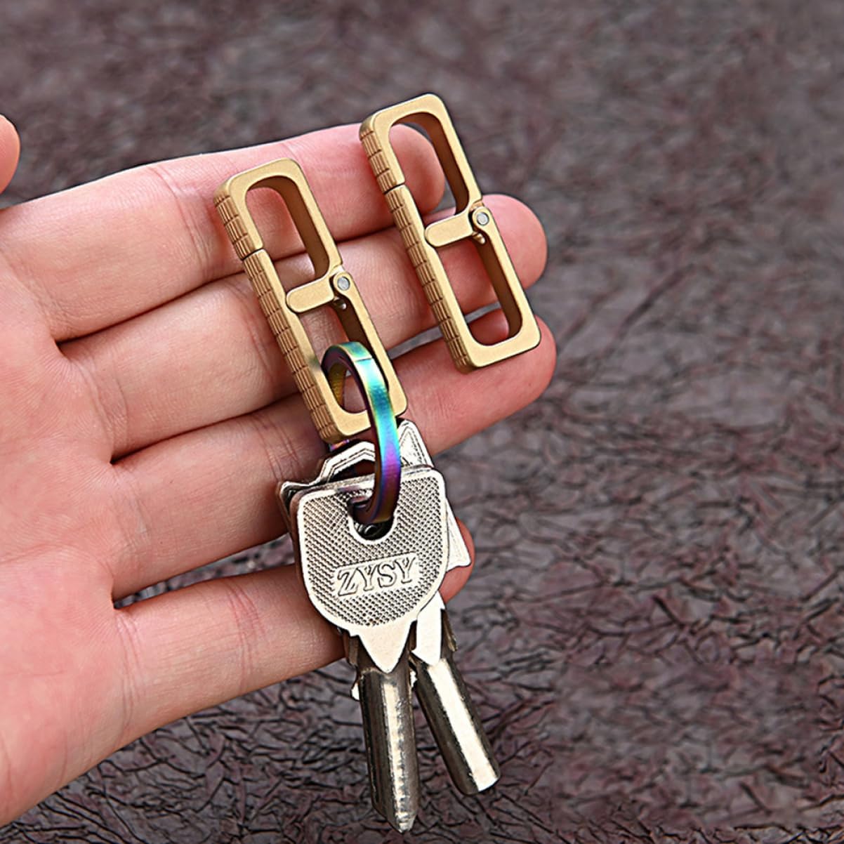Amosfun 5pcs Key Holder for Belt Keyring Clip Brass Car Keyring for Men Keychain Accessories