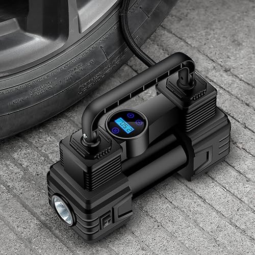 Miniatura 3 de Bomba de aire para neumáticos de automóvil, inflador portátil de neumáticos de automóvil LED, bomba de aire de fútbol digital, para bicicleta, RV,