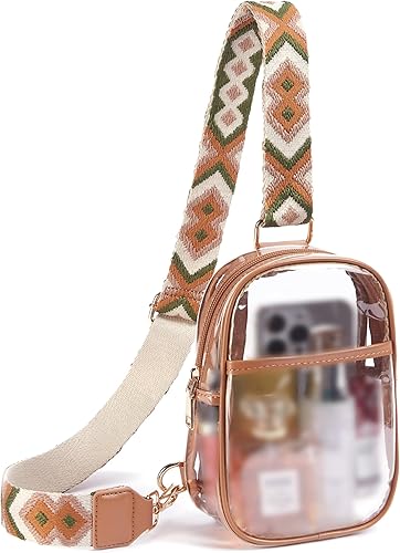 Telena Bolsa transparente para eventos en estadios, monederos transparentes para mujeres, bolsa cruzada de estadio, riñonera transparente para