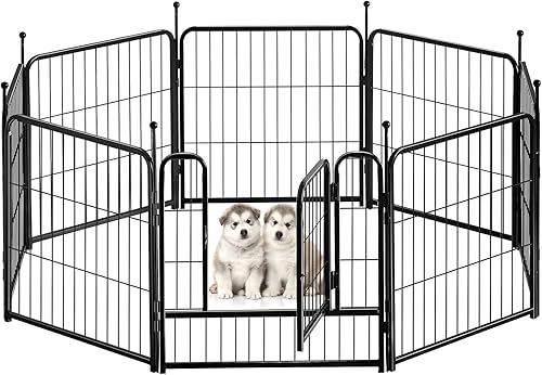 GDKASRNY Corralito portátil para hacer ejercicio, cerca de metal resistente para mascotas en interiores y exteriores, corralito para mascotas