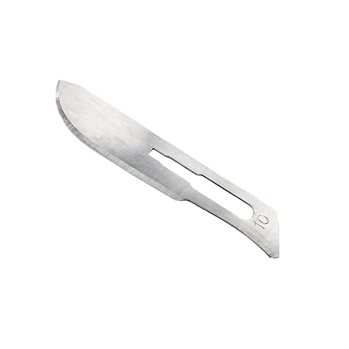 Vista 48 de Cynamed Caja de 100 cuchillas estériles de bisturí de acero al carbono envueltas individualmente en papel de aluminio