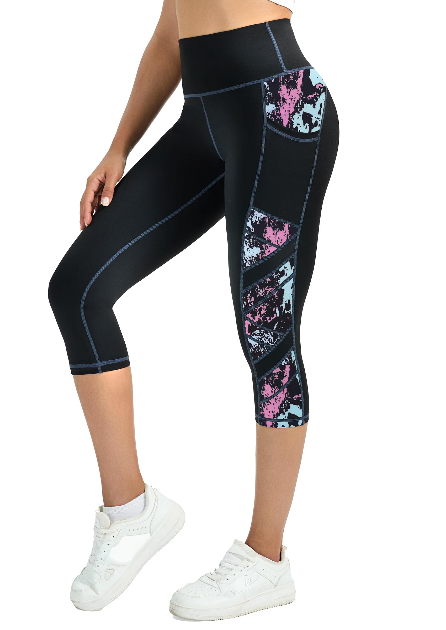 High Waist Sport Leggings Damen Mit Taschen Blickdicht Atmungsaktiv Größe Geeignet Passform Für Lauf Fitness Yoga Gym, Leggins Sportleggings Laufhose Yogahose Sporthose Damen Lang Für Training Alltag