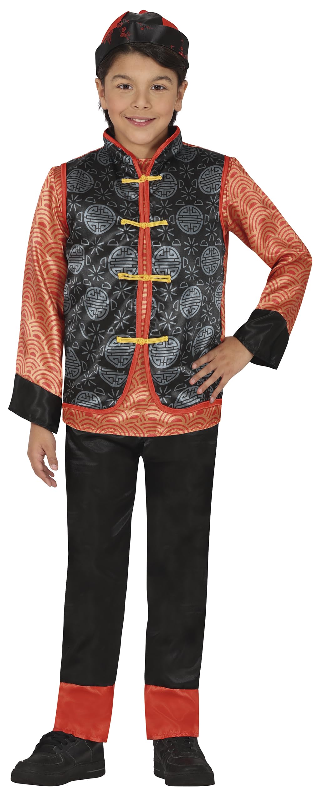 FIESTAS GUIRCA Chinese Boys Fancy Dress Costume, Red & Black Traditional Chinese Outfit - Image 2