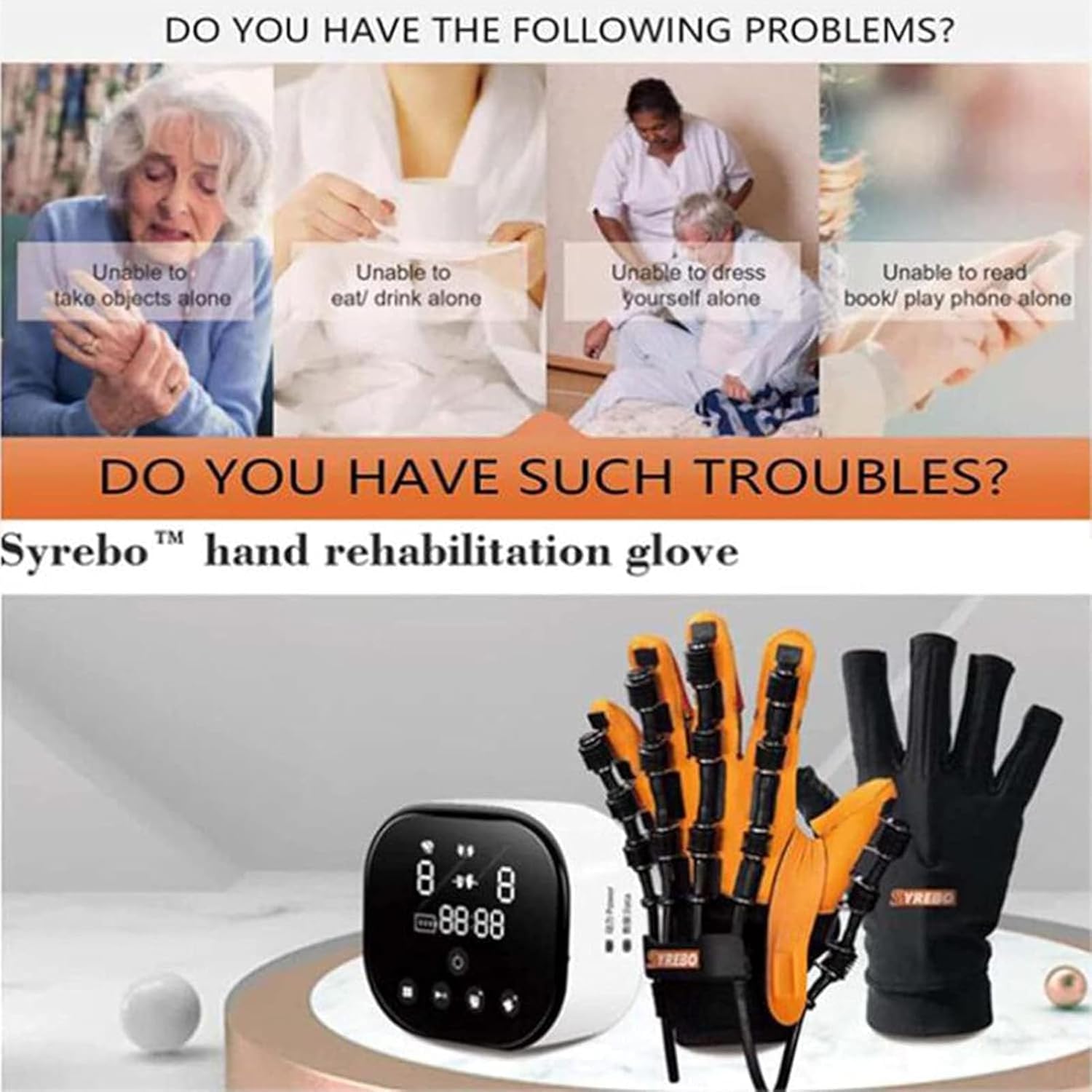 Rękawiczki do robota rehabilitacyjnego dla pacjentów z dysfunkcją dłoni, Rękawiczki do rehabilitacji palców pacjenta, Ortezy korekcyjne palców (Right XL)