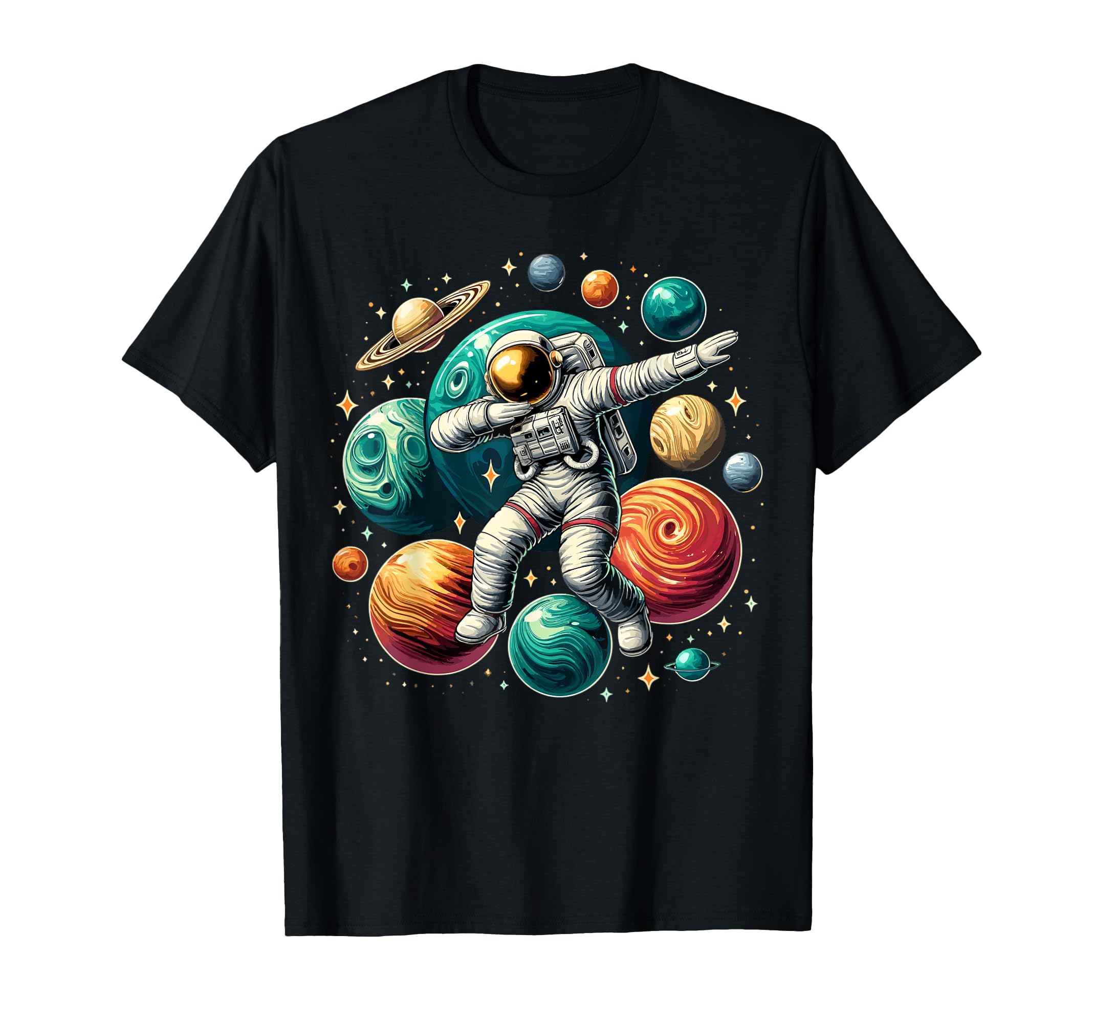 ASTRONAUT CATCHING STARS T-SHIRT DARK PURPLE main image 1
