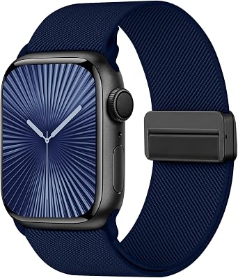 Stretchy Band with Magnetic Clasp Compatible for Apple Watch Bands Women Men 38mm 40mm 41mm 42mm 44mm 45mm 46mm 49mm, Nylon Sport Solo Loop for iWatch Series 11/10/9/8/7/6/SE/5/4/Ultra 3 2 1