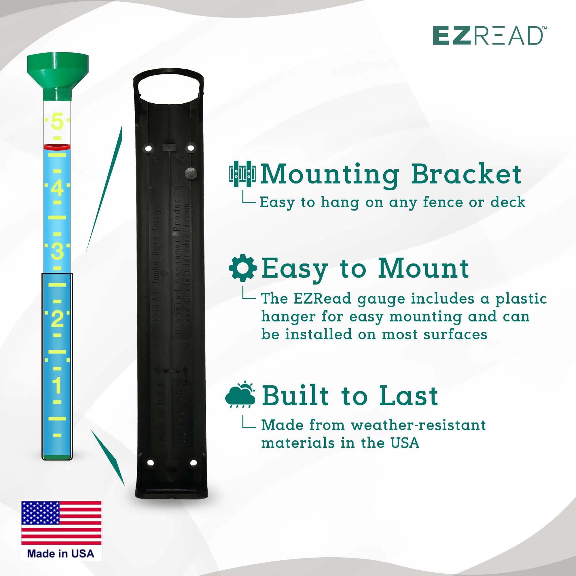 RUNADI B & L Industries 1990-12 E-Z Read Jumbo Rain-Gauge Outdoor, Casa, Giardino, Fornitura, Manutenzione