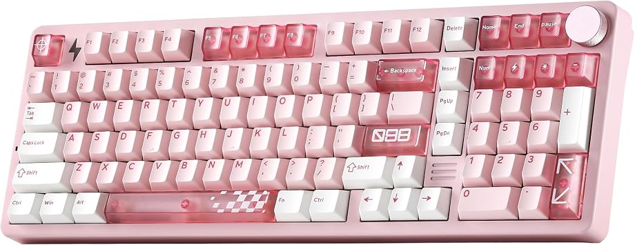 YUNZII AL98 PRO Aluminum Wireless Mechanical KeyboardPink,Candy Switch