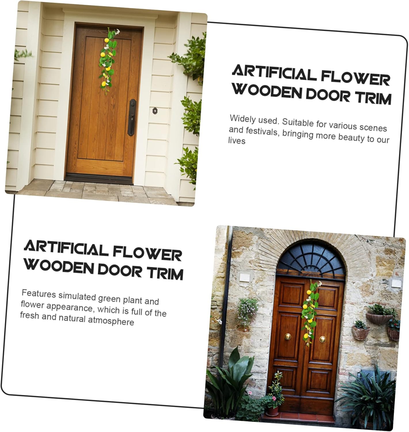 Cabilock 5pcs Artificial Lemon Garland Fake Lemon Rattan Hanging Home Decor Ornament Fall Outdoor Decor No Maintenance