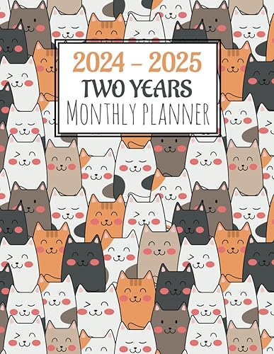 2024 - 2025 Monthly Planner: Daily Time Management Book with Cute Cats Cover Design | 24 Months Organizer | 8.5x11in Tapa blanda – 9 Junio 2023