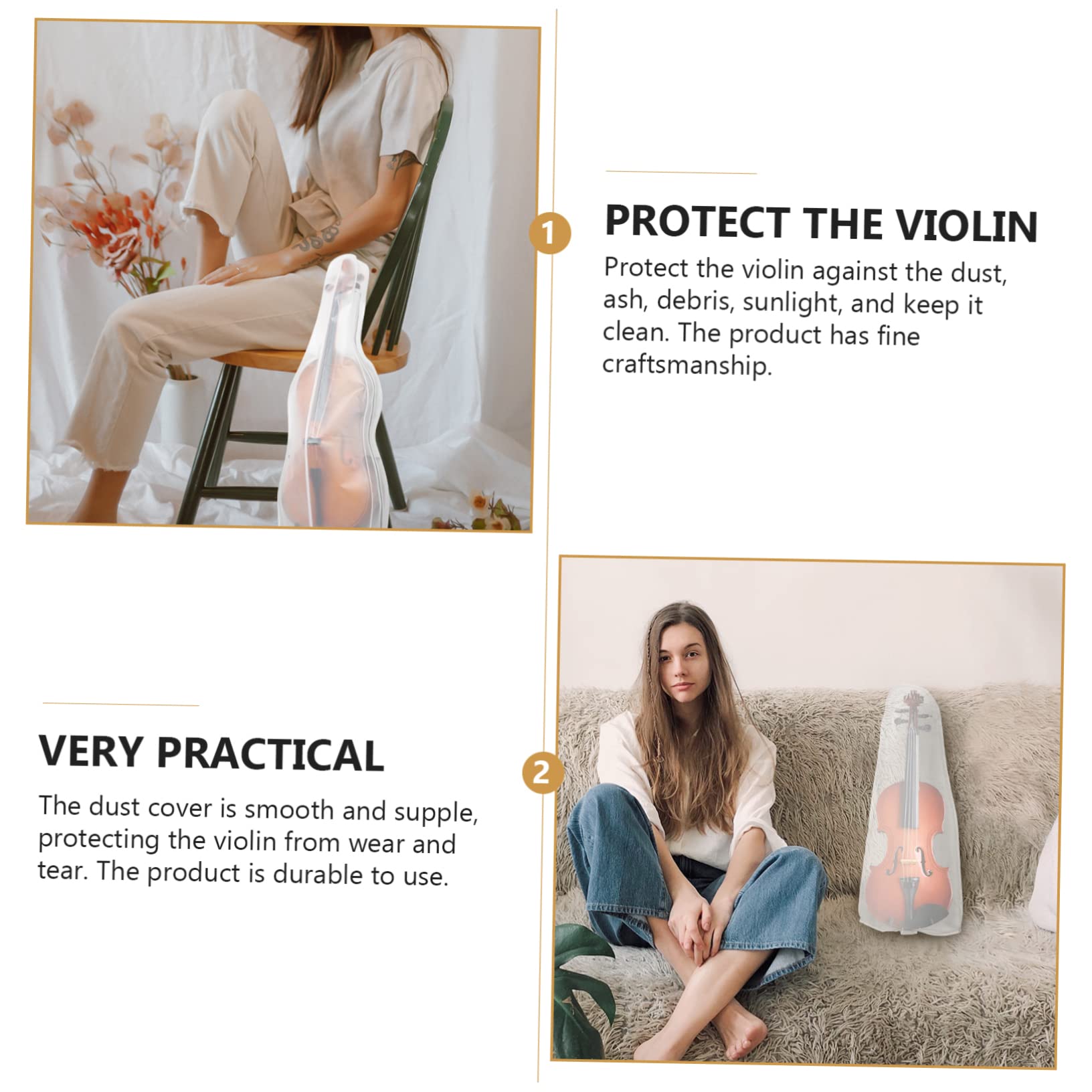 ERINGOGO Practical Violin Cover Foldable Dust Cover for Violin Design