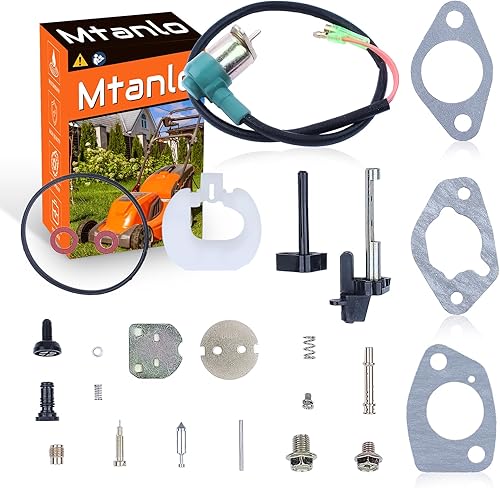 Mtanlo Kit de reconstrucción de reparación de carburador compatible con Honda GX390 GX340 13HP 11HP, junta solenoide de carburador, solenoide de