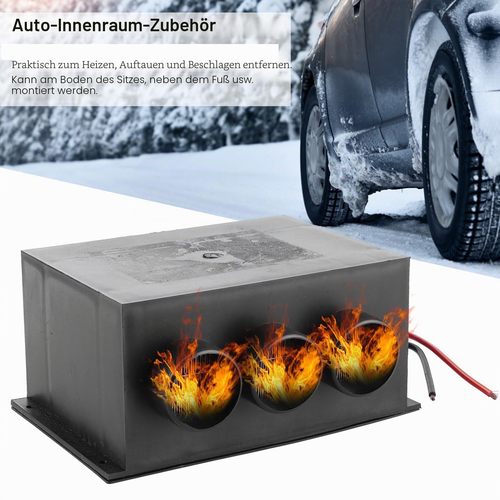 12-V-Autoheizung, Tragbares Heizgebläse, Entnebelungsgerät mit PTC-Keramikheizung, Winter-Windschutzscheiben-Demister für Auto, LKW, Boote