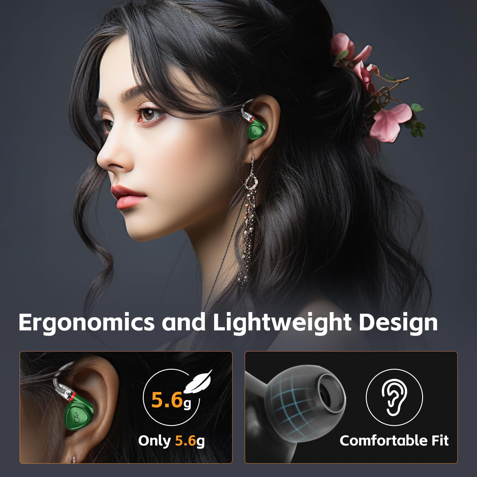 Amazon.com: SHANLING MG100 in-Ear HiFi Headphones, Hi-Res Dynamic