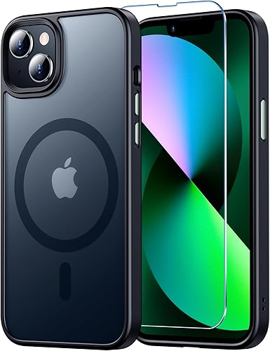 Miniatura 19 de Funda magnética para iPhone 13, compatible con MagSafe, no amarillea, transparente, protección contra caídas de grado militar, antideslizante,