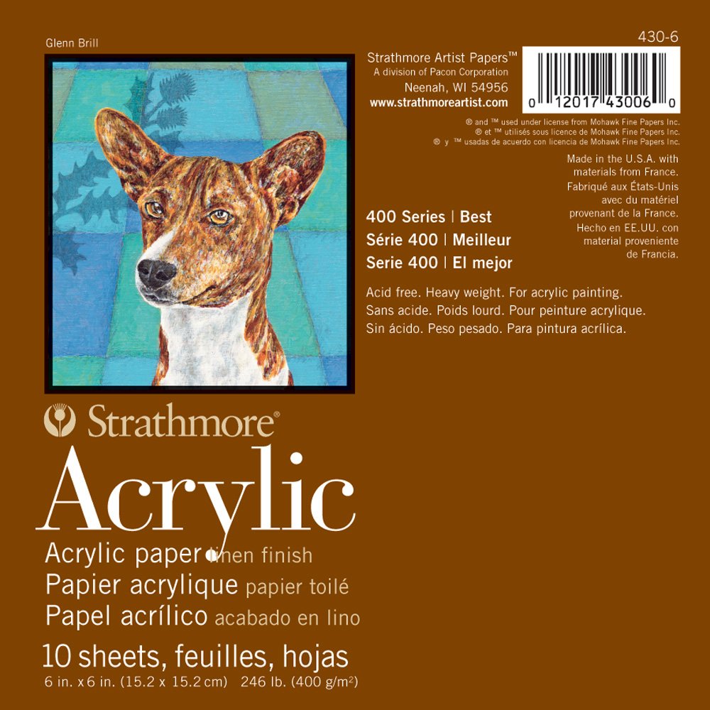 Strathmore 400 Series Acrylic Pad, Linen Finish, 6"x6" Glue Bound, 10 Sheets — image 1