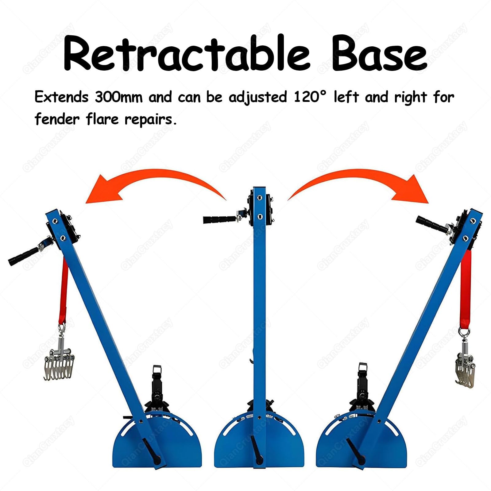 Estrattore per riparazione ammaccature auto, inclinazione di 120°, regolazione dell'altezza di 920 mm, forza 350 kg per riparazione carrozzeria su passaruota, porte, sottosquadri