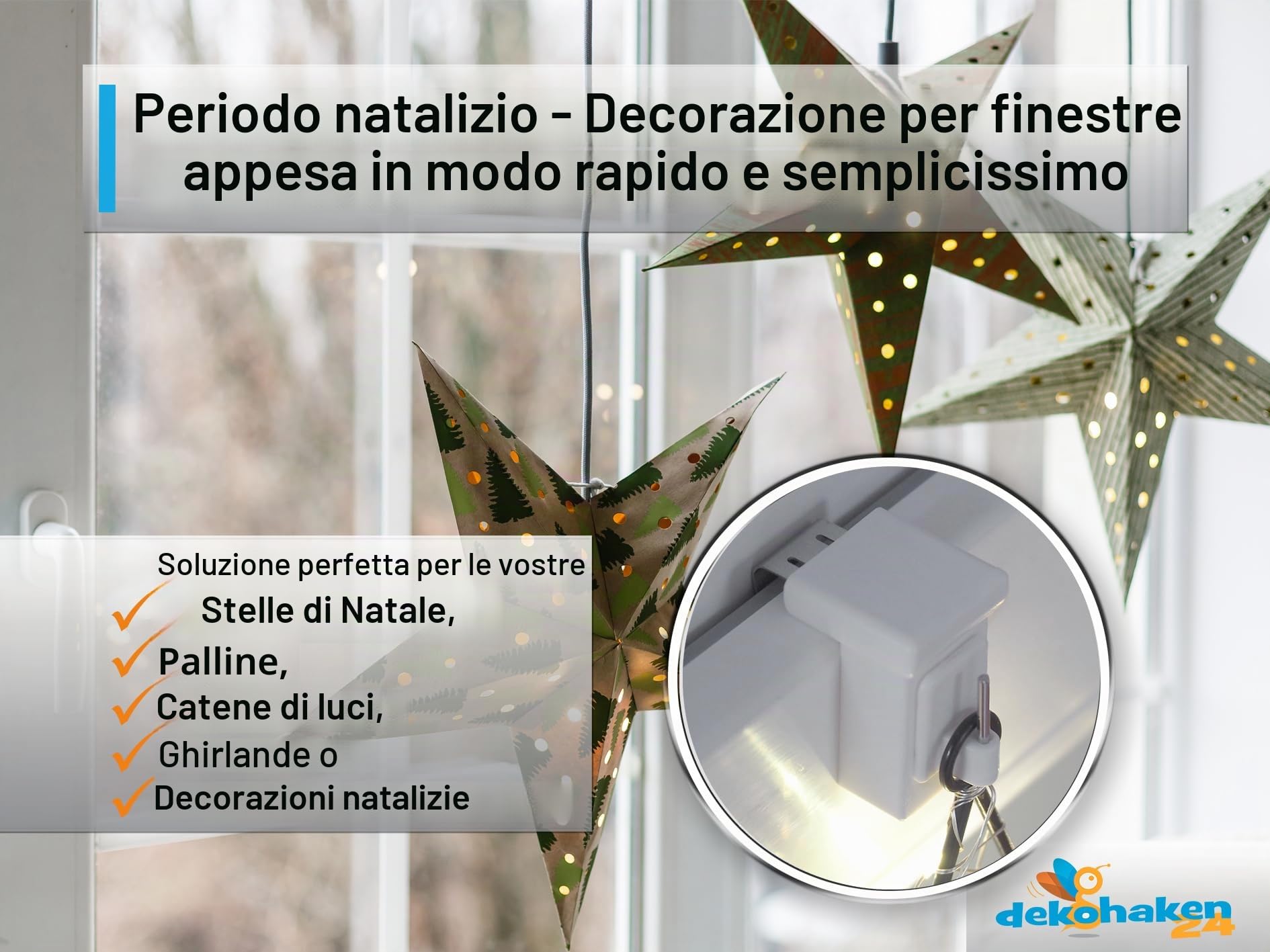 dekondo - 10 Ganci per finestre, Ganci Decorativi per la Decorazione delle finestre, Campo di serraggio: 10-27 mm Universale