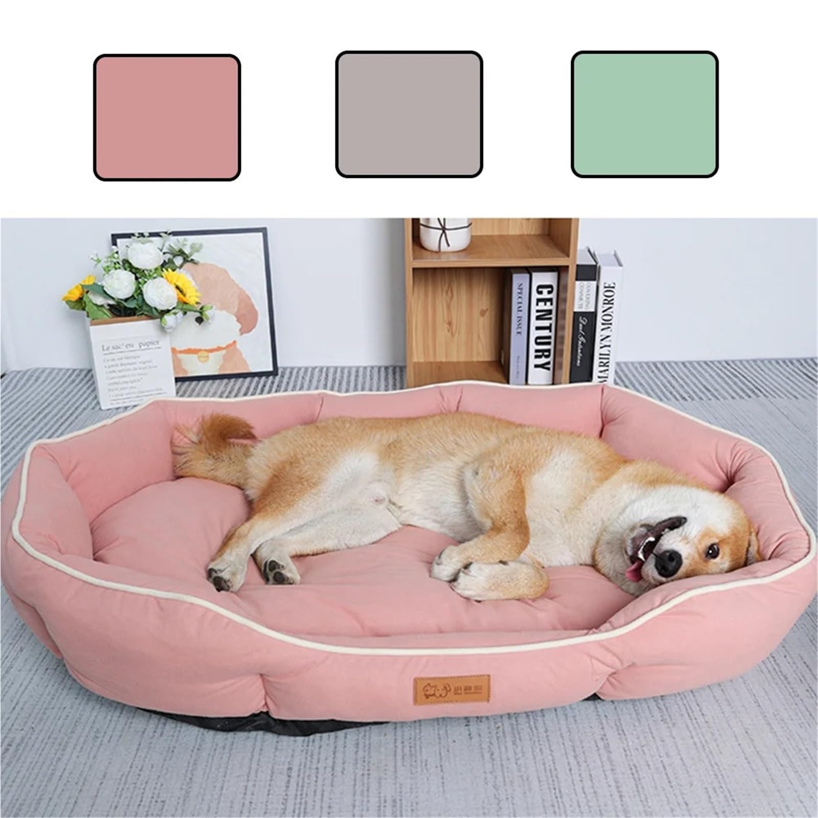Cuccia cane Cuccia for gatti, grande divano for cani, materassino invernale caldo for cani per Animali Domestici(Khaki,L)