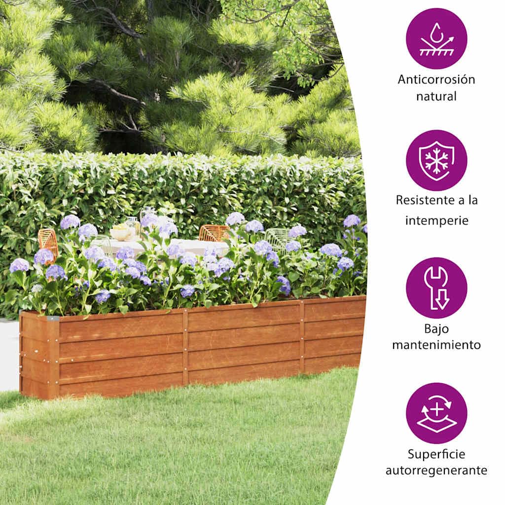 vidaXL Jardinera Macetas Maceteros Plantas Flores Huerto Hierbas Verduras Arriate Jardín Patio Balcón Terraza Exterior de Acero Corten Oxidado