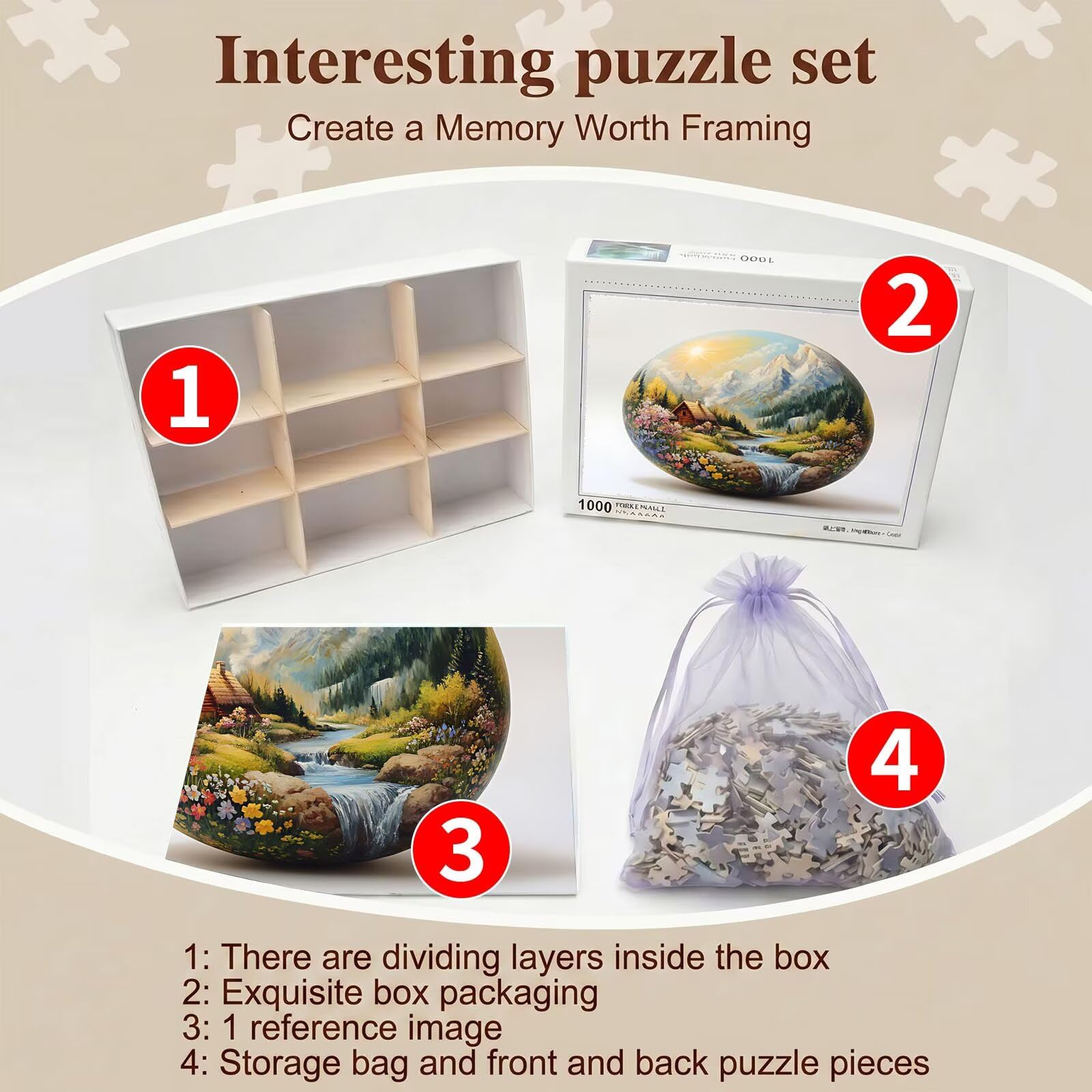 paesaggio uovo di Pasqua Puzzle 6000 Pezzi per Adulti, Puzzle in Legno - Collezione Classica con Poster Incluso - Sfida di Concentrazione e Passatempo, Gioco per Famiglia, 179 x 105 cm f0-503