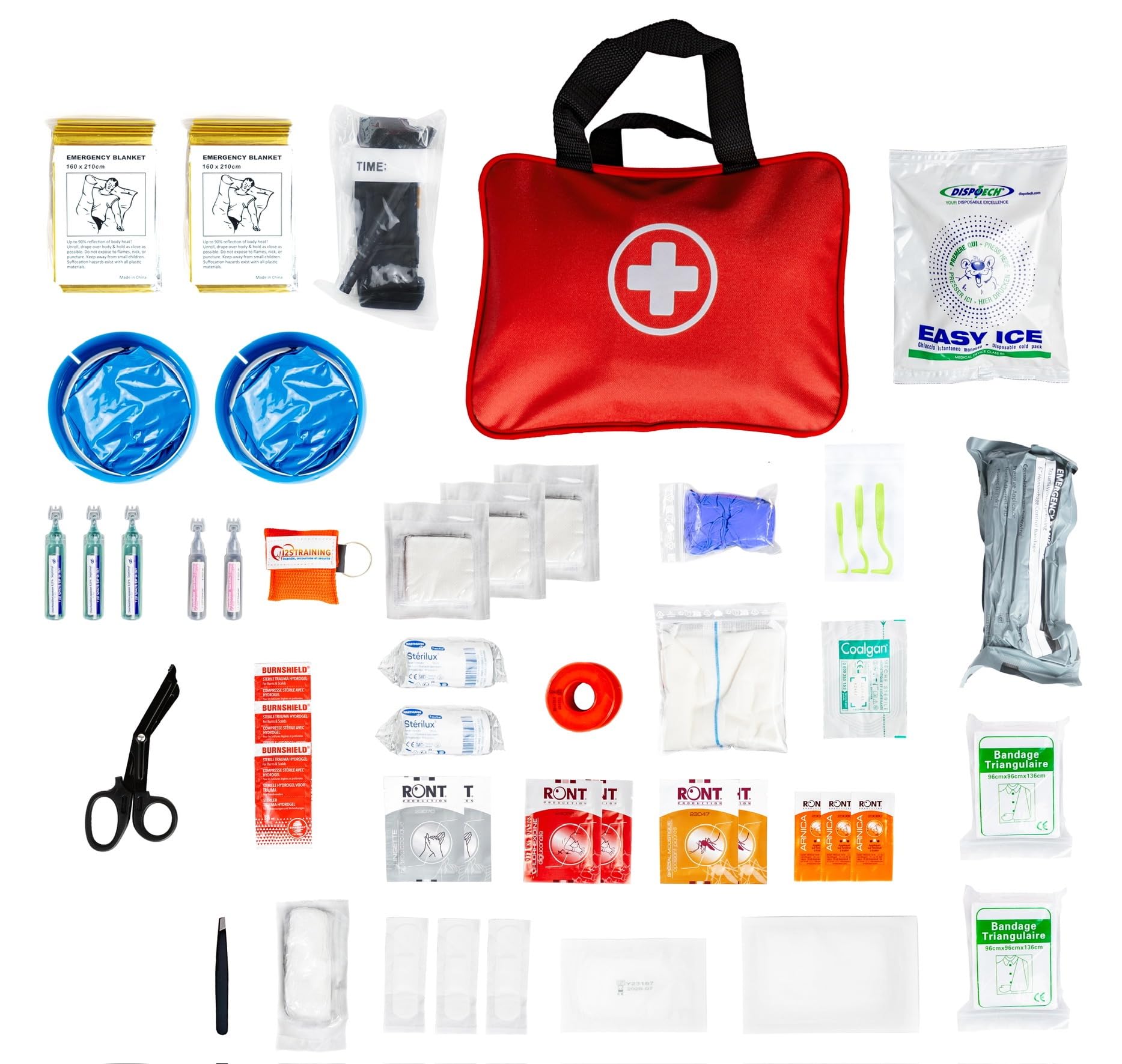 Trousse de Secours XL – Kit de Premiers Soins Complet Assemblé en France – Boîte d’Urgence pour Maison, Voiture, Voyage