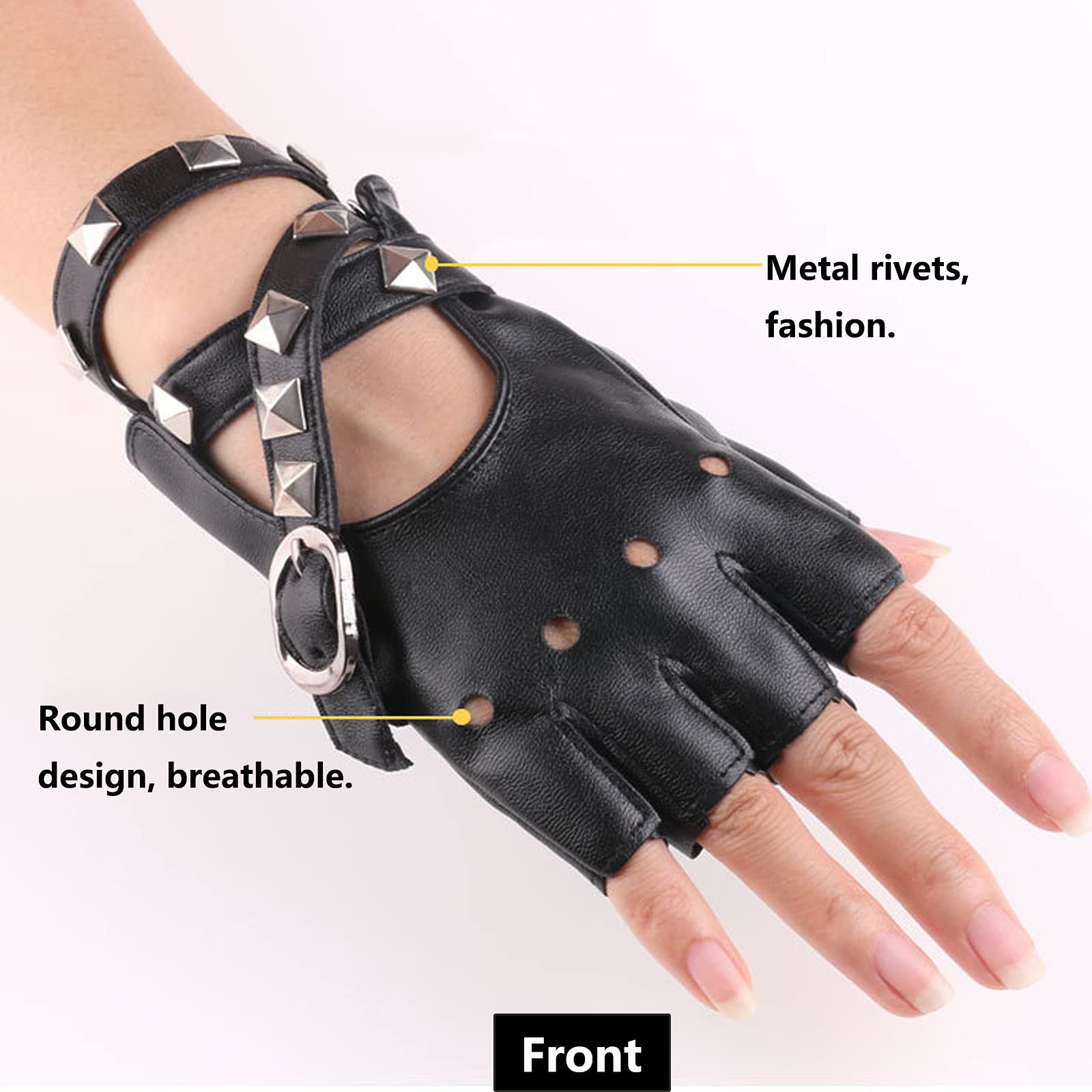 XCSJ Fingerless biker gloves for small hands matching palm circumference of less than 6.7 inches/17 cm - Image 4