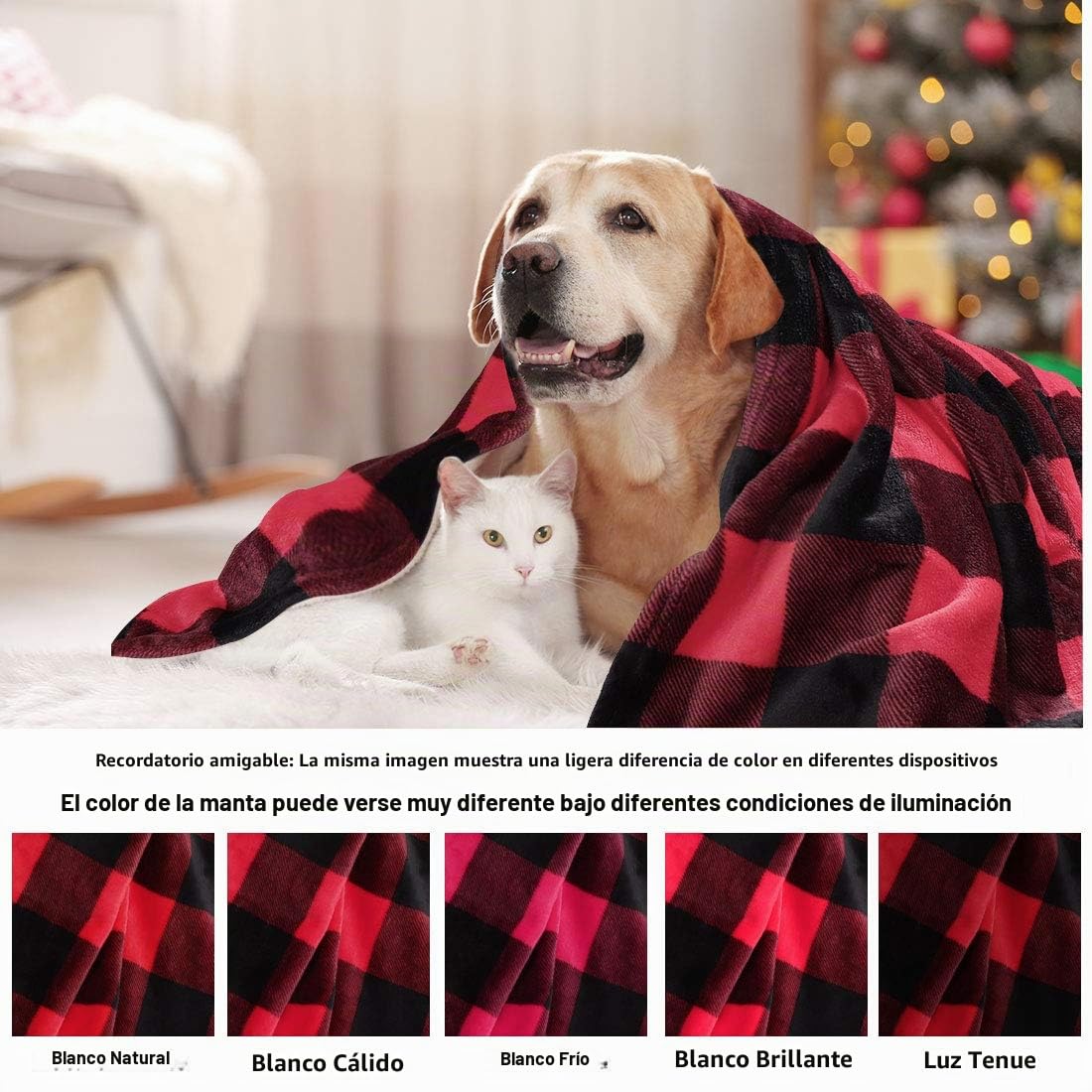 PICCOCASA Manta Cama Polar de Franela a Cuadros, Manta Sofá Suave a Cuadros de Búfalo, Manta Decorativa Ligera de Felpa para Sofá Cama Silla, Rojo y Negro 75 x 100 cm
