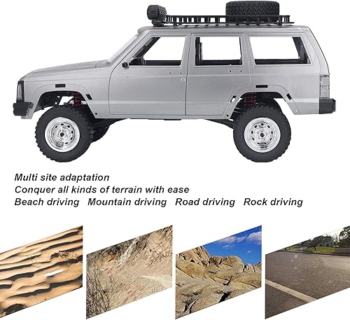 Miniatura 7 de Srliya 112 2.4G Escala Completa Camión Escalada Coche RC Juguete Off Road Vehículo Racing Car Juguetes para Niños (gris plateado)