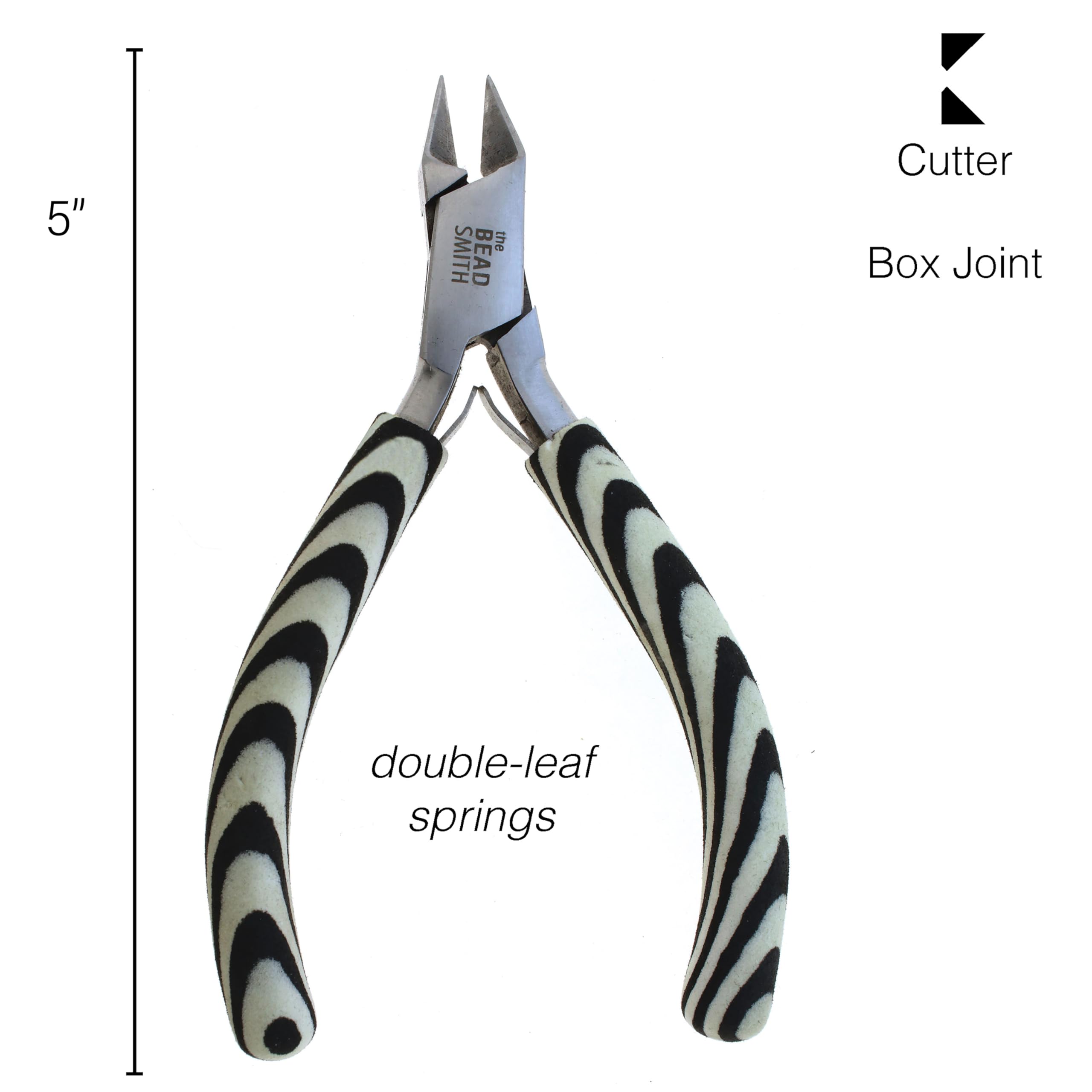The Beadsmith Frez boczny – nadruk zebry – 152 mm – wygodny uchwyt z podwójnymi sprężynami – narzędzie do tworzenia bransoletek, kolczyków i naszyjników