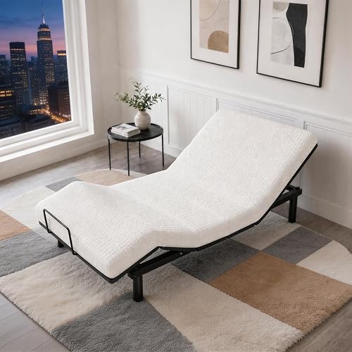 Electric Adjustable Bed Frame with Remote, Head & Foot Incline Base, Twin