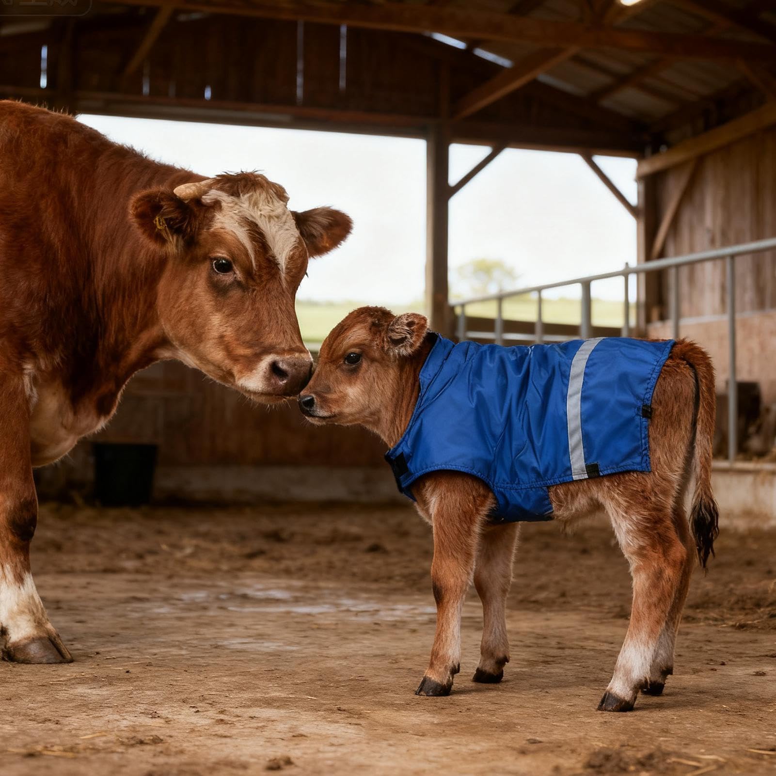 Couverture d'hiver pour Veau, Vêtement Résistant au Froid pour Bétail, Couverture Isolante Bétail Veau, pour Étable, Pâturage Extérieur, Élevage, Protection et Ferme