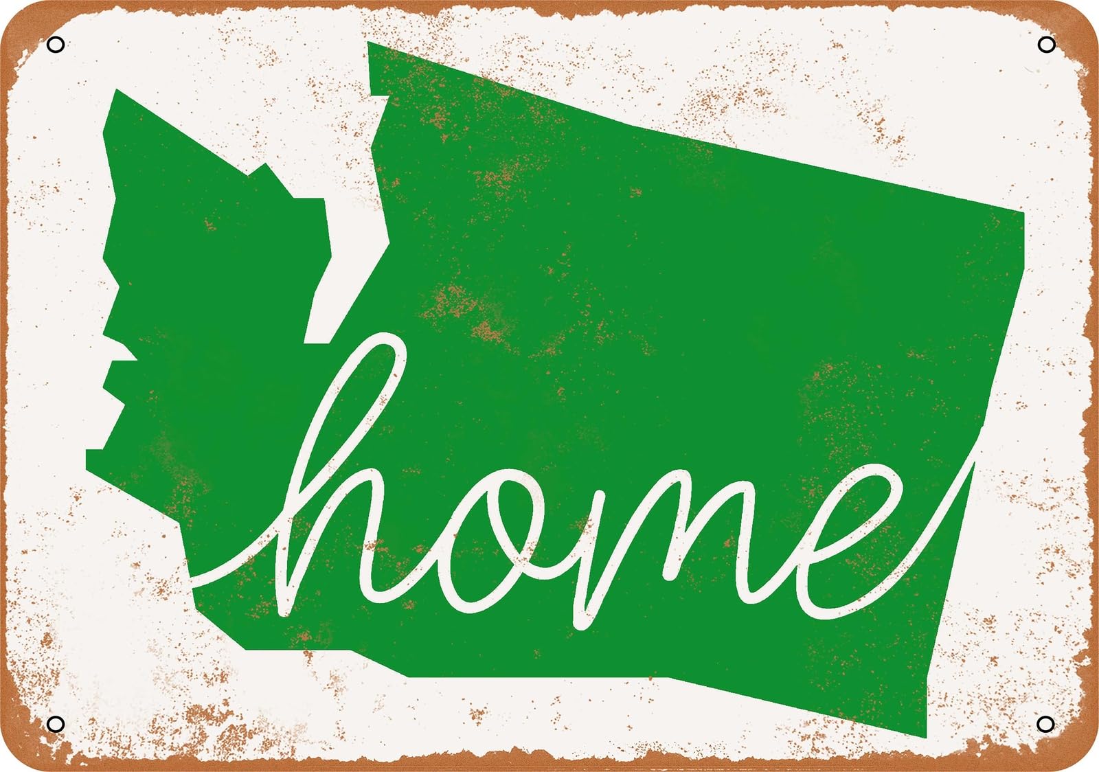 Miaomansenstore Metal Sign - Home Washington - Vintage Look Home Decor