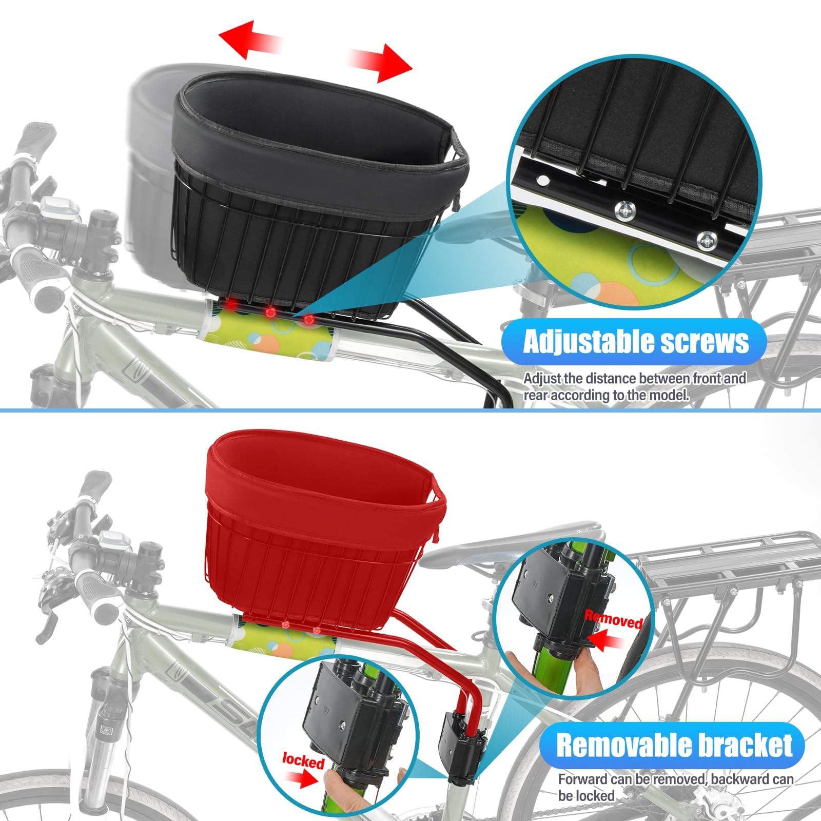 Panier de vélo pour chien avec ceinture de sécurité - Sac de voyage portable pour petits chiens chats jusqu'à 5 kg