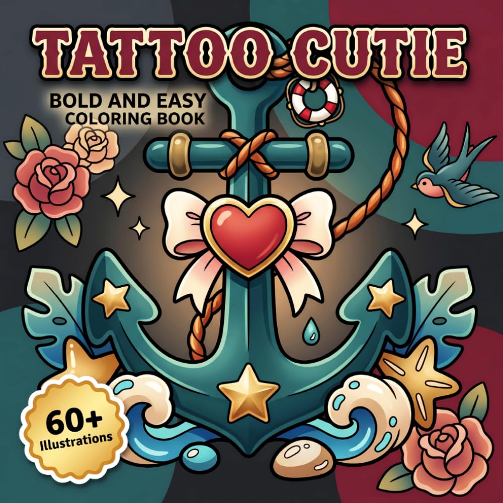 Tattoo Cutie: Bold And Easy Coloring Book For Grownups And Young Creators Who Enjoy Calm, Joyful, And Imaginative Downtime