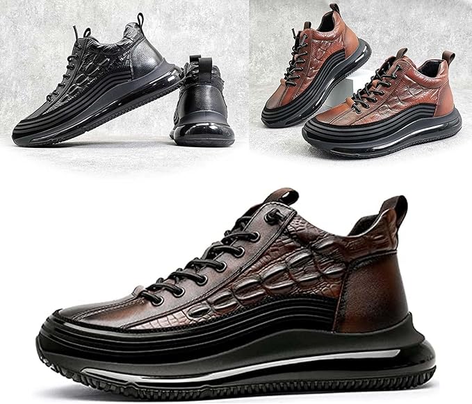 mens casual cowhide air cushion shoes