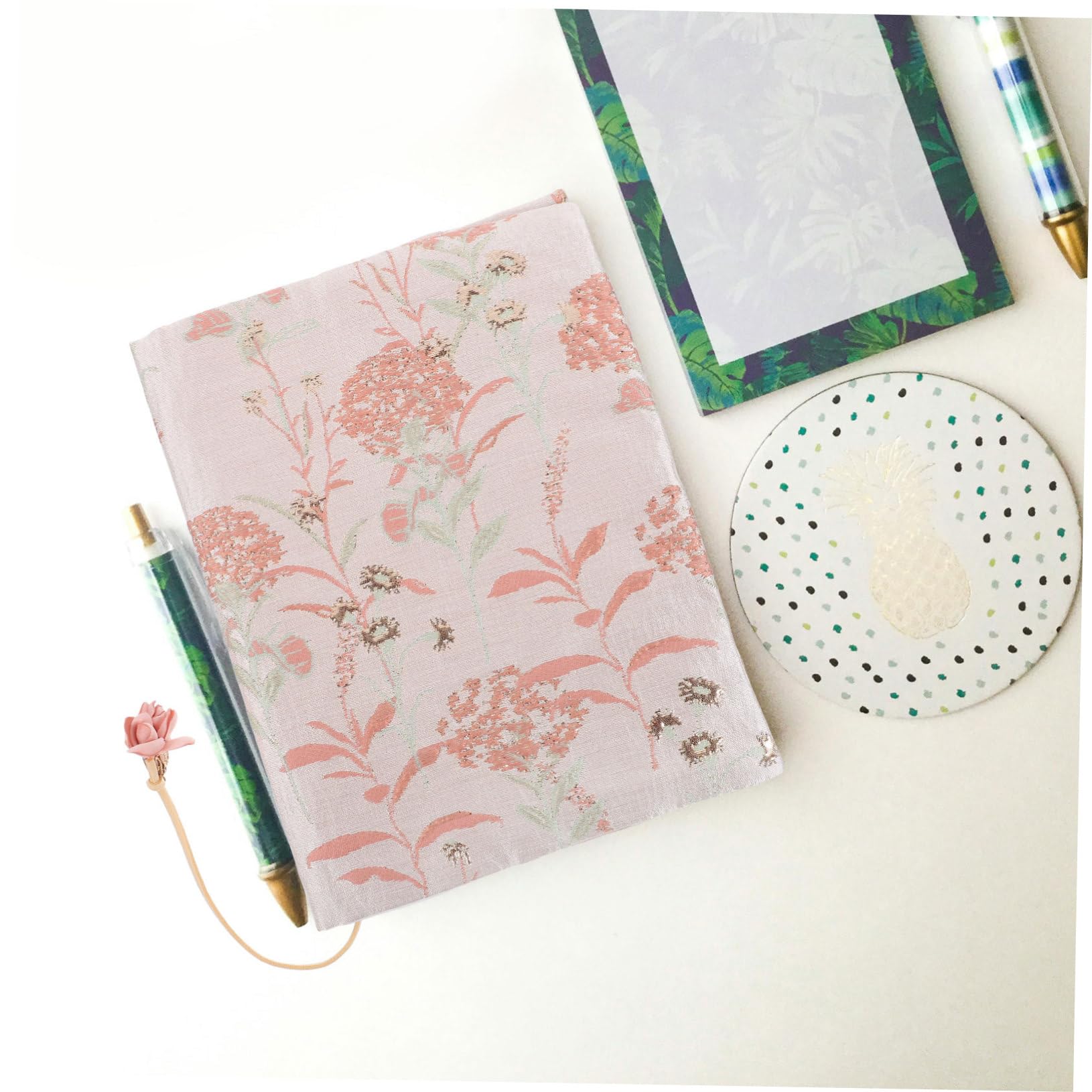NUOBESTY 3 Pièces Couverture de livre en tissu des cahiers carnet de notes élégant protège-livre pochette de protection de livre manuel livres Compte poudre de pissenlit a5 décorer rose